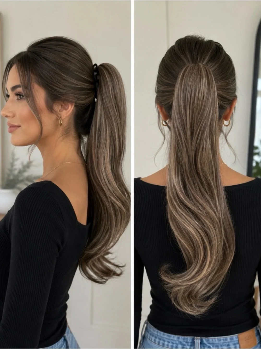 Putting Claw Clip Light Brown with highlights 16” Hair Extension- New